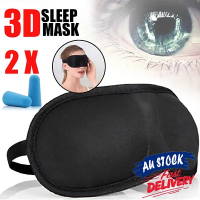 $7.50 • Buy Sleep Travel Eye Mask Soft 3D Memory Foam Padded Shade Cover Sleeping Blindfold