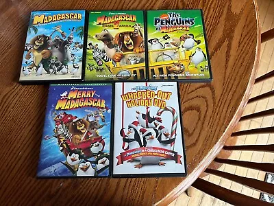 Madagascar 1 & 2 The Penguins Of Madagascar Merry Madagascar Holiday DVD Set 5 • $1