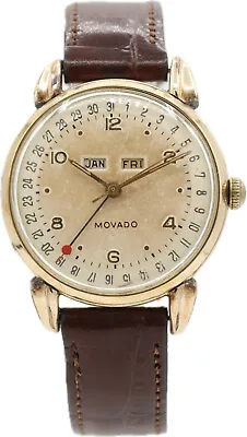 Vintage 35mm Movado Triple Date Men's Automatic Wristwatch 225M Gold Filled • $1000