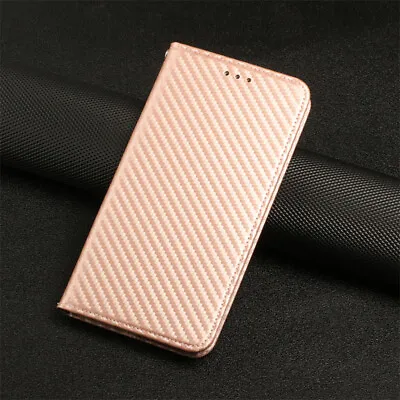 $14.01 • Buy For Oppo A52 A17 A57 A77 Reno8 A76 Carbon Pattern Wallet Leather Flip Cover Case