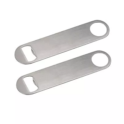 2x Speed Bottle Opener Stainless Steel Flat Bar Blade Cap Remover Can Beer Drink • $14.01