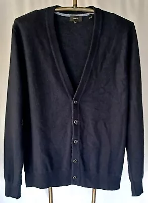 VINCE. Plush Cashmere Cardigan In Navy Blue V-Neck Sweater Men's Size L • $90