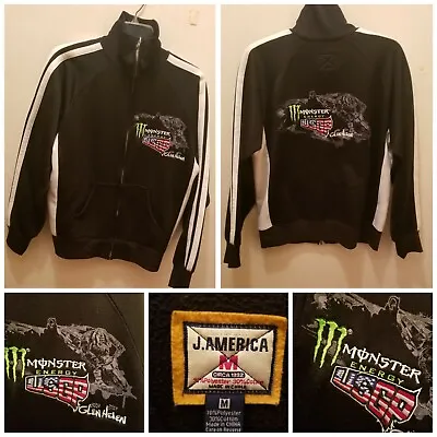 Monster Energy Jacket Mens Medium USGP Glen Helen Motorcycle Bike J. America • $58.88