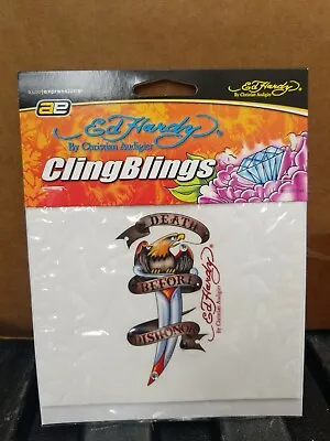 Ed Hardy Death Before Dishonor Eagle Knife Cling Bling Decal Christian Audigier • $2.99
