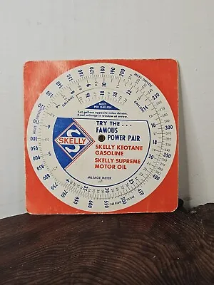 Vintage Skelly Gasoline.Oil Mileage Meter Wheel-Miles Per Gallon Chart • $29.99