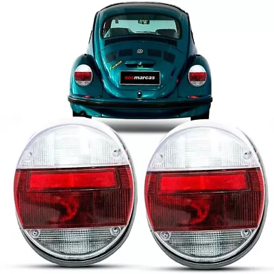 Rear Tail Light Assembly Set Pair VW  T1 Volkswagen Bug Super Beetle 73-79 Clear • $99.99