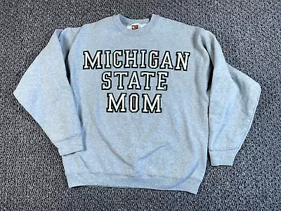 VTG Michigan State Spartans Mom Sweatshirt Adult Large Gray Heavyweight MSU • $25