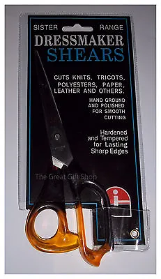 Dressmaker Shears/Scissors 7  Stainless Steel Two-Tone Acrylic Handles Sister • £3.75