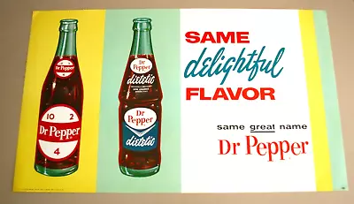 Vintage Original 1963 Dr. Pepper Advertising Poster Sign  *MINT* NOS *RARE* • $199.99