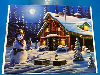 Christmas Snowman Printed 100% Cotton Fabric. Sold Per Panel 112cm X 100cm • £4.99