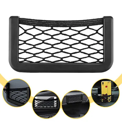 2 Car Interior Body Edge Black Elastic Net Storage Phone Holder Auto Accessories • $7.09