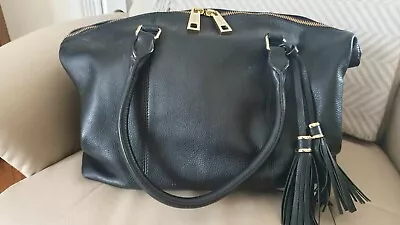 Jasper Conran Black Leather Handbag In Excellent Condition • £12.99