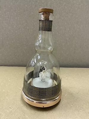 Music Box Bottle Glass Liquor Decanter With Dancing Couple JAPAN • $80