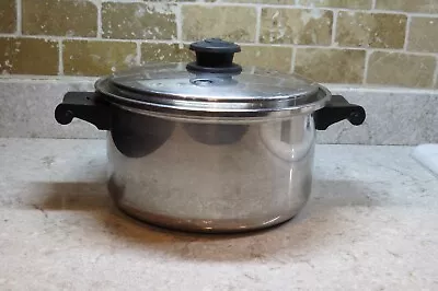 Saladmaster Stock Pot 18-8 Tri Clad 3 Qt Stainless Steel Dutch Stockpot Vintage • $35