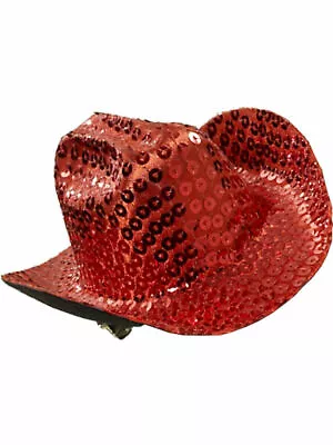 RED MINI COWBOY HAT Sequins Clip On Cowgirl Costume Cap Puppet Funny Clown Dog • $14.89