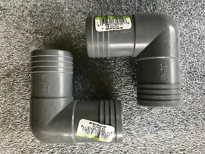 Two - 1-1/2  Insert PVC Tee Gray PVC Hi Max Plumbing Barb Fittings Elbows • $15