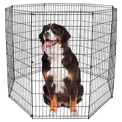 Pet Dog Playpen Puppy Folding Dog Exercise Fence Pen 8 Panels 24/30/36/42/48Inch • $54.58