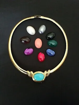 $35 • Buy JOAN RIVERS Classic Interchangeable Oval Faux Gemstone Omega Collar Necklace 