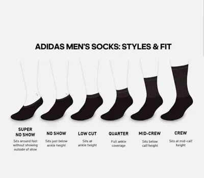 Adidas Men's Athletic Cushioned No Show Low Cut Quarter Crew Socks (6 Pairs) • $21.97