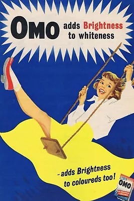 Omo Washing Powder Vintage Advert Retro Metal Sign Man Cave Garage Gift Home • £3.49