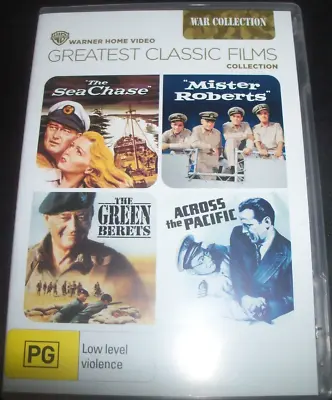 The Sea Chase / Mister Roberts / Green Berets / Across Pacific (Aus Reg 4) DVD – • £9.92