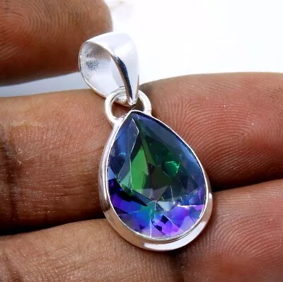 Rainbow Mystic Topaz 925 Sterling Silver Plated Handmade Jewelry Pendent 4 Gm-A1 • $15.99