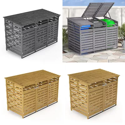 Outdoor Wheelie Bin Storage Double And Triple Shed Wooden Dustbin Rubbish Screen • £69.95