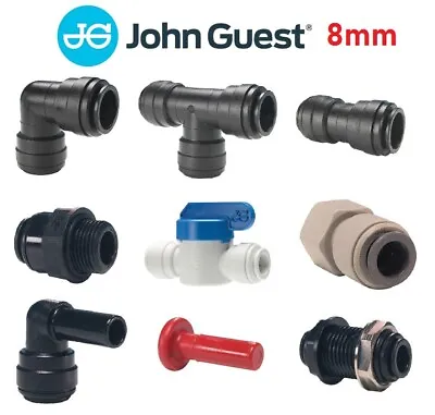 £3.49 • Buy John Guest 8mm Push Fit Fittings Drinks Dispense, Pneumatic, Tube, Pipe, Water