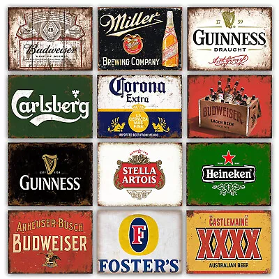 Metal Beer Garage Signs Distressed Style For Mancaves Sheds Garden Bar • £4.99