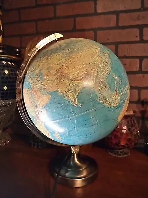 Nice Brushed Nickel Stand Replogle Scan Globe World Horizon Light Up Globe 12   • $44.95