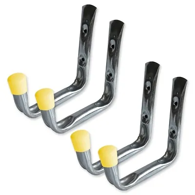 4 JUMBO LADDER HOOK SET + FIXINGS Large Shed/Garage Bike Tool Hanging Storage • £9