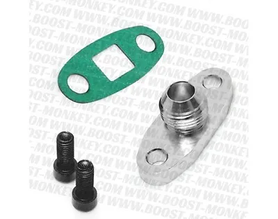 TURBO OIL DRAIN OUTLET Flange Gasket ADAPTER KIT 10AN MALE Fitting S366 S300 • $9.99