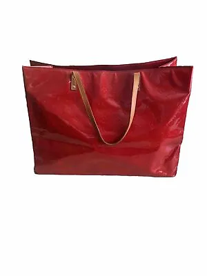 Authentic Louis Vuitton Monogram Vernis Lead GM Tote Bag Rouge TH0020  19x13.5x8 • $295