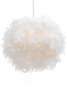 Waneway Feather Light Shade For Ceiling Pendant Light Fluffy Lamp Shade • £25.99