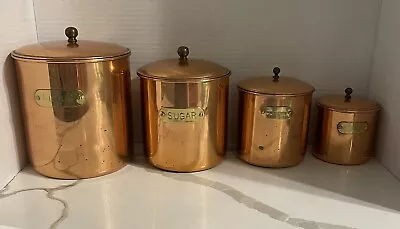 Copper Plated 8 Pc./4 Vintage Canister Set • $45