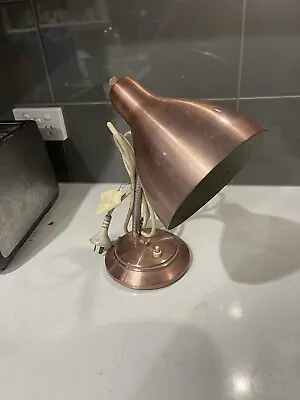 Vintage Copper Coloured Desk Lamp Gooseneck Working Condition • $45