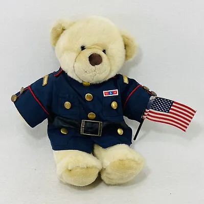 Build A Bear Teddy Plush 15” USA US Flag Marine Navy Army Uniform Costume Outfit • $26.34
