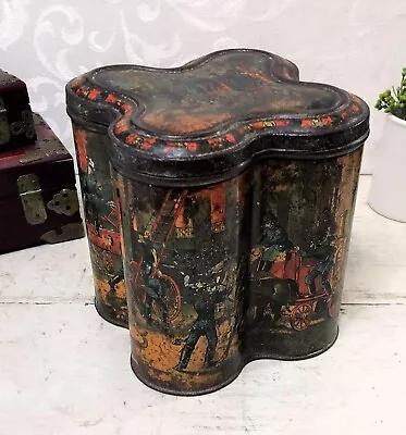 Rare Antique Fire Brigade Biscuit Tin Firefighter Huntley & Palmers 1892 Vintage • $395
