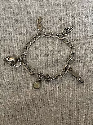 Vintage 1950s -60s Beau Sterling Silver Charm Bracelet Mouse Mustard Seed Bunny • $48.99