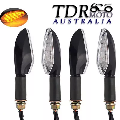 $14.30 • Buy 4 X Motorcycle Black Indicators For Suzuki GSR 750 GSXR Streetfighter