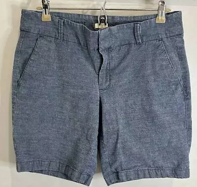 J Crew Chambray Denim Look Stretch Frankie Bermuda Shorts 10 • $10.35