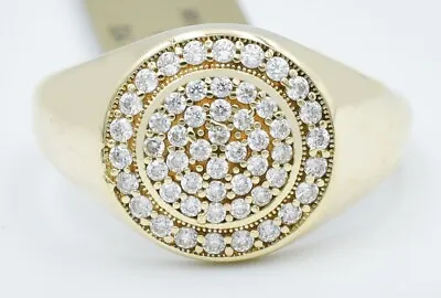 LAB CREATED WHITE SAPPHIRE MEN'S RING 10K SOLID YELLOW GOLD - New With Tag • $269.41