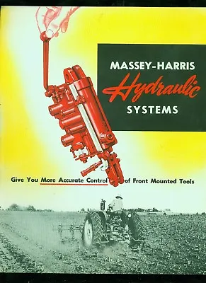 C. 1953 Massey-Harris Hydraulic Systems 4-page Farm Catalog Brochure • $4.99