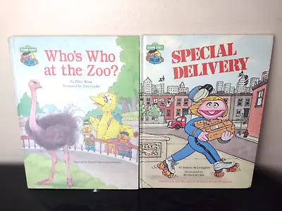 Sesame Street Books Who's Who At The Zoo Special Delivery 1980 Set Of 2 Vintage • $14.99