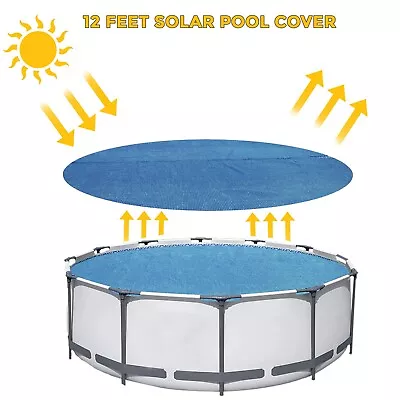 12ft Round Solar Pool Cover Steel Pro Swimming Pool Paddling Pool • £14.85