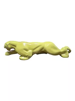 Vintage 1950's/60's Chartreuse Panther TV Console Ceramic Lamp Works 19 X4 1/2  • $169.99