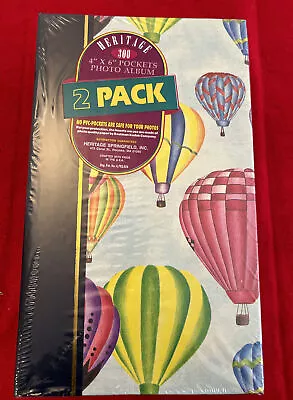 Heritage 4x6” 300 Photo Album  3 Ring Binder 2 Pack Ballons - New Sealed • $12.50