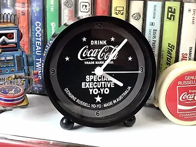 The 1967 Black Coca Cola YO-YO Special Executive Russell 9.5cm Table Alarm Clock • $65