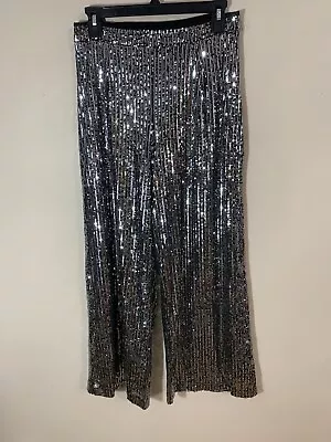 Code X Mode Black Sequin Pants Hidden Side Zip Size Medium • $20