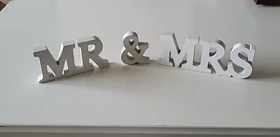 Mr And Mrs Wooden Sign | Top Table Wooden Wedding Venue Decoration White • £3.50